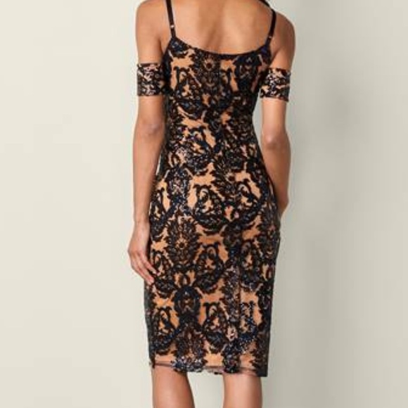 πmost popularπ Cold-Shoulder Dress-Sequin Size S beautiful details - Picture 2 of 6